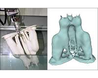 Using water displacement as the 3-D shape sensor for complex objects