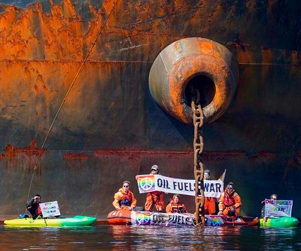 Activists block Russian oil tanker in Norway