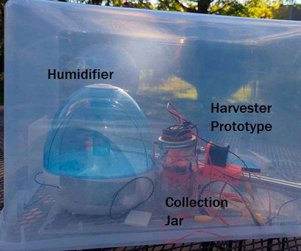 A simpler, more efficient device for harvesting water from the air