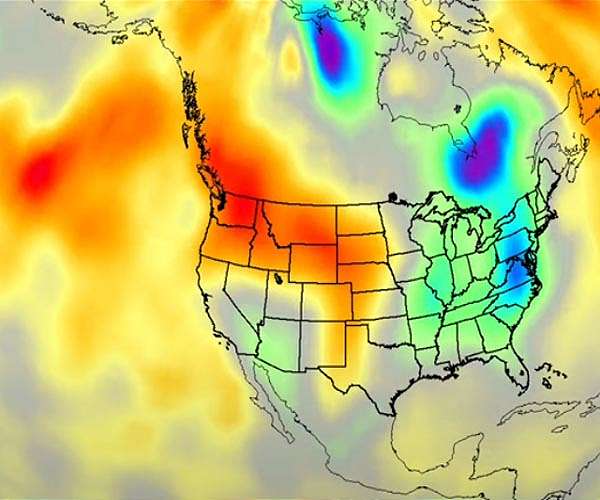 AIRS tracks record-breaking heat wave in Pacific Northwest