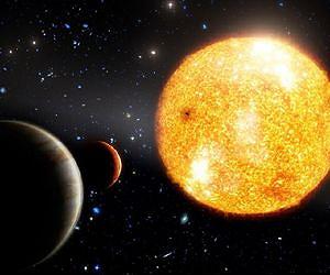 A planetary system from the early Universe