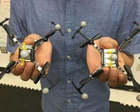 Virtual top hats allow swarming robots to fly in tight formation
