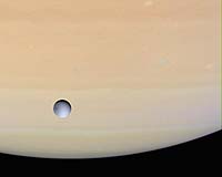 Dione and Saturn Make For A Great Back Drop