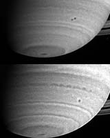 Caught In The Act: Two Storms Merging On Saturn