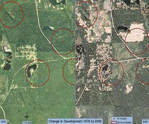 Development near Oregon, Washington public forests