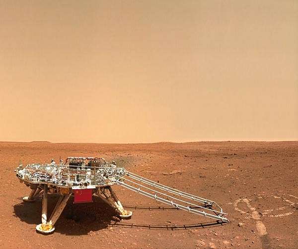 China's five-star red flag flies proudly on red planet