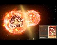 Pair of colliding stars spill radioactive molecules into space