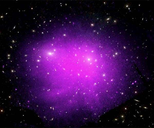 Galaxies go on a deep dive and leave fiery tail behind