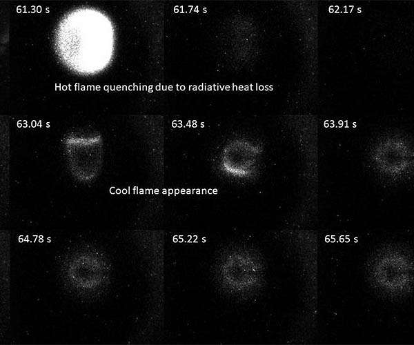 Cool flames created during a first for ISS research