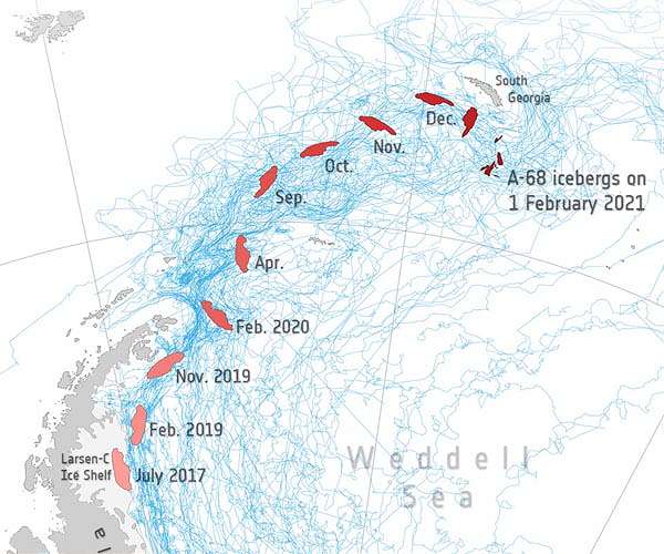 Mega iceberg released 152 billion tonnes of freshwater
