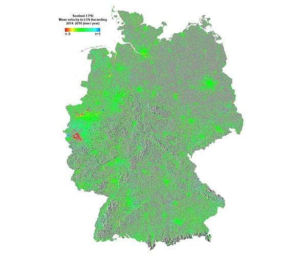 Germany land motion mapped