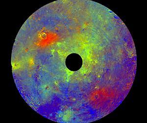 Asteroid Vesta in a Rainbow-Colored Palette