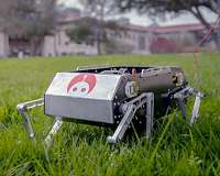 Dog-like robot made by students jumps, flips and trots