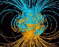 Bird's Eye Views Earth's Magnetic Lines