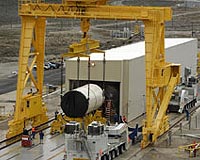 Ares I Five Segment Development Motor On The Move