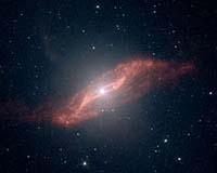 Spitzer Spies Parallelogram-Shaped Galactic Meal