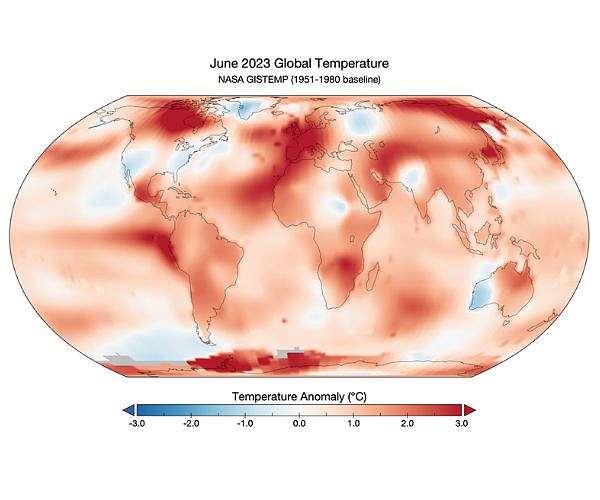 NASA's GISTEMP Confirms June 2023 as the Record-Breaking Warmest Month