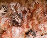Hunter-gatherers heated bacteria to produce ochre paint used in pictographs