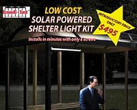 Handi-Hut offers low cost Solar Powered Outdoor Shelter Light Kit