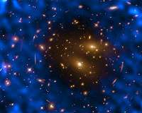 Hubble cooperates on galaxy cluster and cosmic background