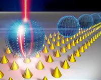 Nanoplasmonic and optical resonators create laser-like light emission