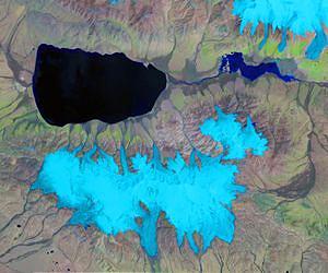 Meltwater from Tibetan glaciers floods pastures