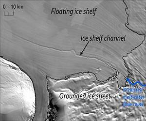 Giant channels discovered beneath Antarctic ice shelf