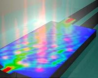 Controlling integrated optical circuits using patterns of light