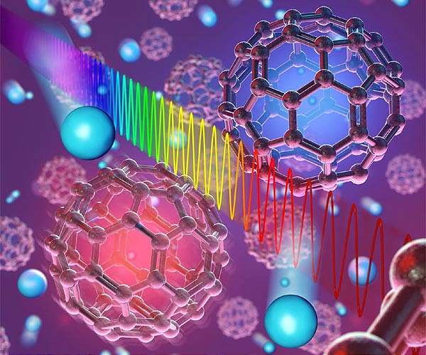 Buckyballs on DNA for harvesting light