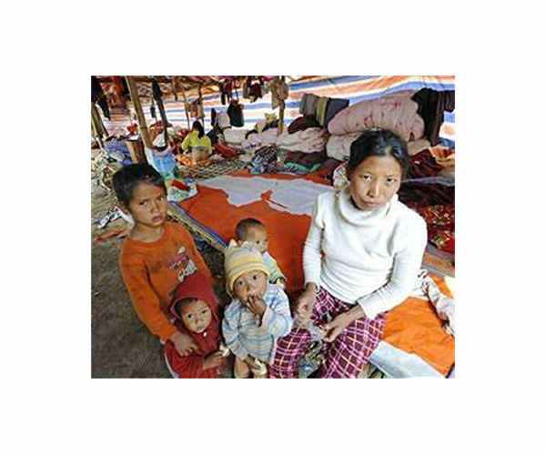 Myanmar quake victims mark new year camped in ruins