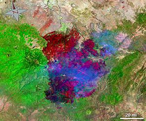 Landsat 5 Satellite Helps Emergency Managers Fight Largest Fire in Arizona History