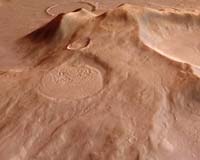 Mars Express Captures Hourglass Crater
