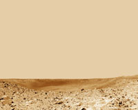 Spirit Looks Down Into Crater After Reaching Rim