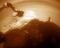 Opportunity Mars Rover brushes a new rock target