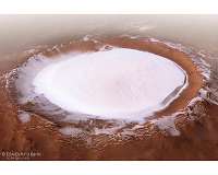 Flight over Korolev Crater on Mars
