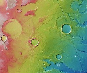 Mars Express spots wrinkle ridges and grabens in Tempe Terra