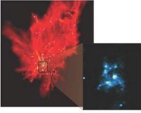 Gas arms form giant spiraling molecular cradles of dense molecular cores