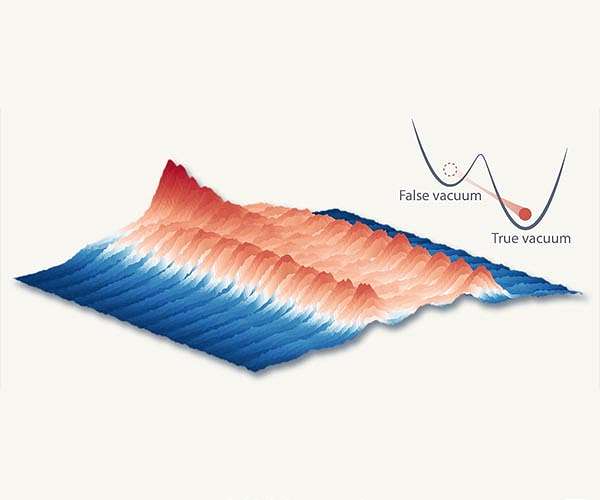 Towards quantum simulation of false vacuum decay