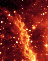 Spitzer Spies Double-Helix Nebula Near Milky Way Center