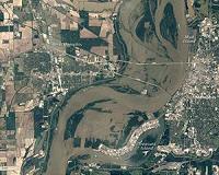 Flooding along the Mississippi seen from space