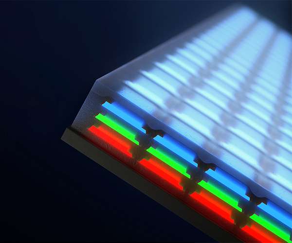 Engineers invent vertical, full-color microscopic LEDs