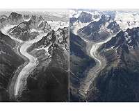 Aerial photographs shed light on Mont Blanc ice loss