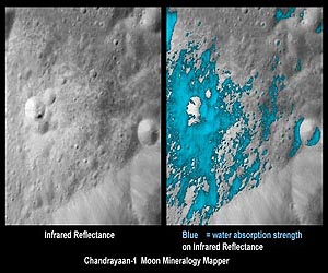 NASA-Funded Scientists Detect Water on Moon's Surface that Hints at Water Below