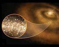 Diamond dust shimmering around distant stars