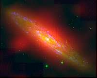 Astronomers probe swirling particles in halo of starburst galaxy