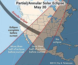 Solar Eclipse to Sweep North America on Sunday, May 20th