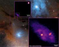 Close-up view reveals binary protostars in formation