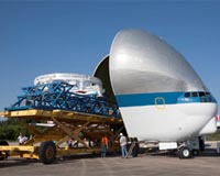 Orion Service Module Stacking Assembly Secured For Flight