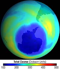 2001 Ozone Hole About The Same Size As Past Three Years
