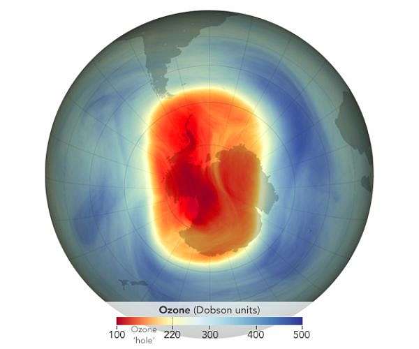 The ozone hole is healing, thanks to global reduction of CFCs